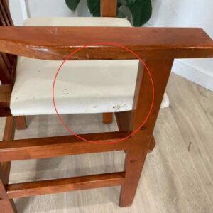 儿童椅，木质框架，皮革座椅，白色_I7U9R1VSCA