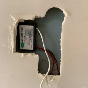 12瓦LED照明壁镜，金色边框，型号HT-PT0 5F