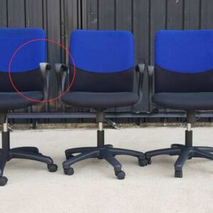 Office chair, steel legs, fabric seat, MONO brand, black and blue colors._LS0VVJSQFU