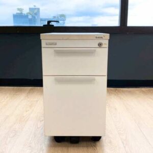 移动式双抽屉柜，白色，Modernform 品牌
