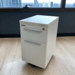 移动式双抽屉柜，白色，Modernform 品牌