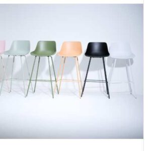 吧椅，钢腿，白色，棕色，简约风格
