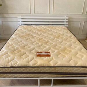 5英尺白色金属床，配5英尺床垫，Healthy Sleep品牌，9英寸厚_NCHQRAIH6E