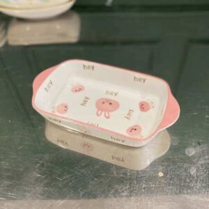 方形陶瓷盘和双柄碗