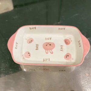 方形陶瓷盘和双柄碗
