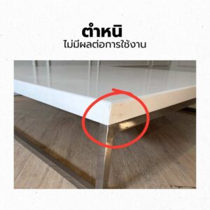 咖啡桌，白色人造石桌面，不锈钢桌腿. (1)
