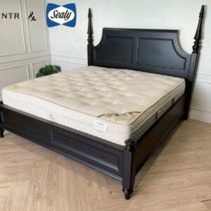 6 英尺黑色床，chanintr 品牌，6 英尺 Sealy 床垫，MILLIONAIRE 型号_RZMSXXRICK