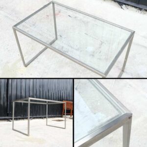 玻璃台面桌子，不锈钢框架，多用途桌子，玻璃台面_S6XHVZ21QL