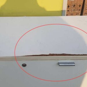 Moflex品牌白色移动储物柜，带两个抽屉。