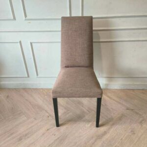 实木餐椅，米白色布艺坐垫