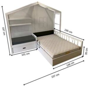 3.5 英尺床架 + 床垫，Sealy Posturepedic Deluxe Cushion Firm 型号，厚度 9 英寸。