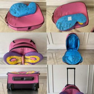儿童背包，粉色蝴蝶图案，Samsonite品牌，Sammies型号。
