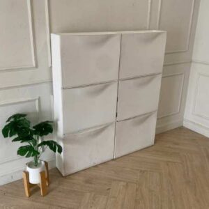 3屉鞋柜，塑料，白色