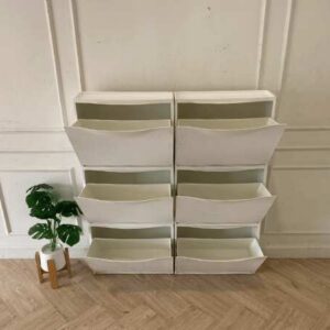 3屉鞋柜，塑料，白色