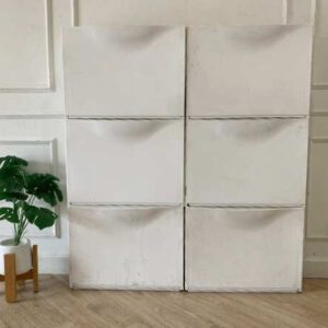 3屉鞋柜，塑料，白色