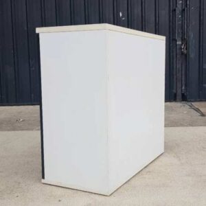 双门木质文件柜，灰色，棕色顶部，Modernform 品牌