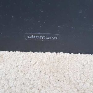 冈村牌双抽屉钢制文件柜，黑色，230厘米，带两个开门和两个推拉门