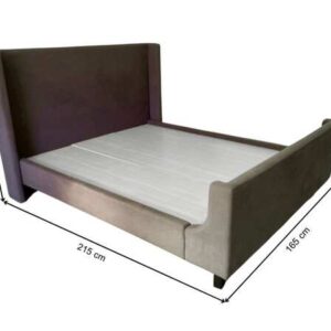 5英尺床，S.B. FURNITURE品牌，深灰色。