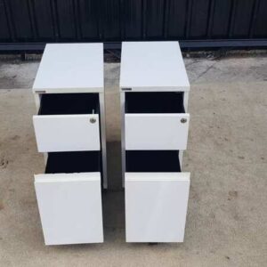 白色双抽屉文件柜，ROCKWORTH品牌