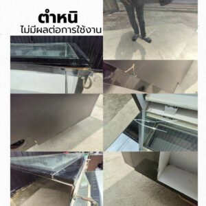 黑色玻璃展示柜,配有2扇柜门、2个抽屉和1个储物格。