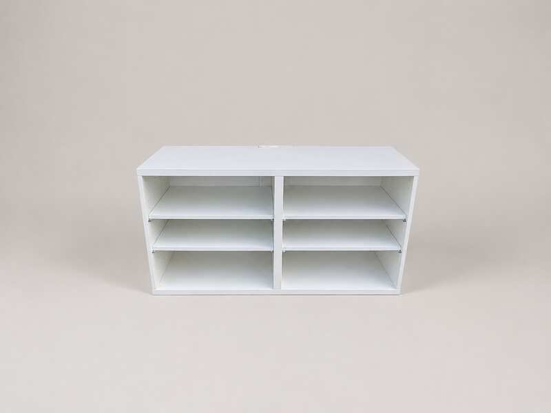 白色六格电视柜