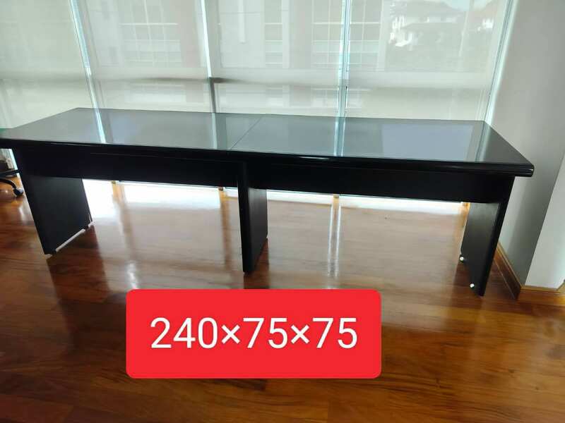 大型现代黑色会议桌 (1)