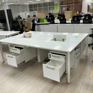 白色桌面办公桌 + 桌下活动柜 —— 成套出售 (33)